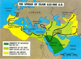 A map showing the spread of Islam.
