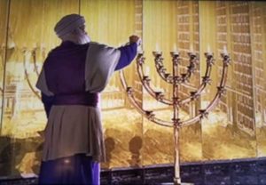 Lighting the Temple Menorah